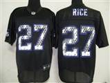 NFL Baltimore Ravens 27 Rice Black United Sideline Jerseys