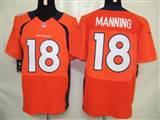 Nike Denver Broncos 18 Manning Orange Authentic Elite Jerseys
