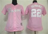 MLB%20Women%20Jerseys%20Atlanta%20Braves%2022%20Heyward%20Pink