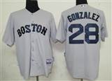 MLB%20Jerseys%20Boston%20Red%20Sox%2028%20Gonzalez%20Grey