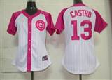 MLB%20Chicago%20Cubs%2013%20Castro%20Womens%20Pink%20Splash%20Fashion%20Jersey