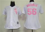 MLB%20Women%20Jerseys%20Chicago%20White%20Sox%2056%20Buehrle%20White(Pink%20strip)