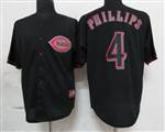 MLB%20Cincinnati%20Reds%204%20Phillips%20Black%20Fashion%20Jerseys