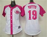 MLB%20Cincinnati%20Reds%2019%20votto%20Womens%20Pink%20Splash%20Fashion%20Jersey