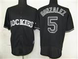 MLB%20Colorado%20Rockies%205%20Gonzalez%20Black%20Fashion%20Jerseys