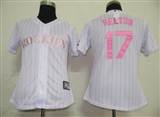 MLB%20Women%20Jerseys%20Colorado%20Rockies%2017%20Helton%20White(Pink%20strip)