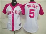 MLB%20Los%20Angeles%20Angels%205%20pujols%20Womens%20Pink%20Splash%20Fashion%20Jersey