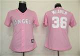 MLB%20Women%20Jerseys%20Los%20Angeles%20Angels%2036%20Weaver%20Pink