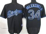 MLB%20Los%20Angeles%20Dodgers%2034%20Valenzuela%20Black%20Fashion%20Jersey