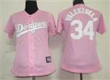 MLB%20Women%20Jerseys%20Los%20Angeles%20Dodgers%2034%20Valenzuela%20Pink