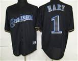 MLB%20Milwaukee%20Brewers%201%20Hart%20Black%20Fashion%20Jerseys