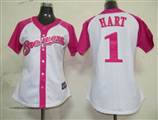 MLB%20Milwaukee%20Brewers%201%20Hart%20Fielder%20Womens%20Pink%20Splash%20Fashion%20Jersey