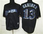 MLB%20Milwaukee%20Brewers%2013%20Greinke%20Black%20Fashion%20Jerseys