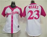 MLB%20Milwaukee%20Brewers%2023%20Weeks%20Fielder%20Womens%20Pink%20Splash%20Fashion%20Jersey