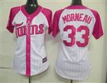 MLB%20Minnesota%20Twins%2033%20Morneau%20Womens%20Pink%20Splash%20Fashion%20Jersey