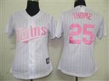 MLB%20Women%20Jerseys%20Minnesota%20Twins%2025%20Thome%20White%20(Pink%20strip)