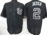 MLB%20New%20York%20Yankees%202%20Jeter%20Black%20Fashion%20Jerseys