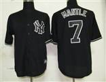 MLB%20New%20York%20Yankees%207%20Mantle%20Black%20Fashion%20Jerseys