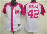 MLB%20New%20York%20Yankees%2042%20Mariano%20Rivera%20Womens%20Pink%20Splash%20Fashion%20Jersey