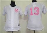 MLB%20Women%20Jerseys%20New%20York%20Yankees%2013%20Alex%20Rodriguez%20white%20[Pink%20strip]