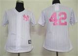 MLB%20Women%20Jerseys%20New%20York%20Yankees%2042%20Mariano%20Rivera%20white%20[Pink%20strip]